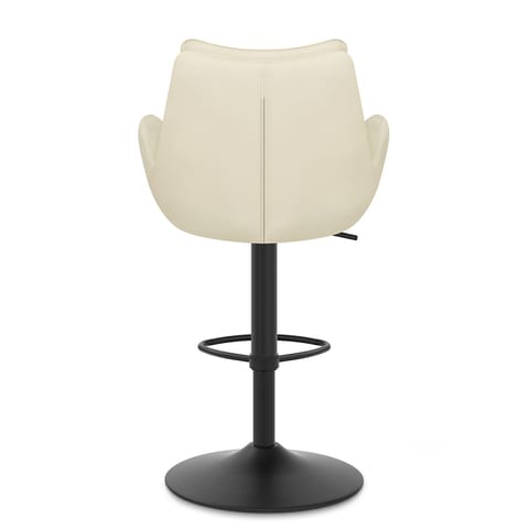 Madrid Real Leather Gas Lift Stool Cream