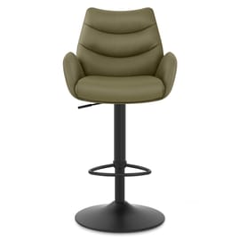 Madrid Real Leather Gas Lift Stool Green
