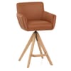 Rome Real Leather Wooden Stool Tan