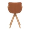 Rome Real Leather Wooden Stool Tan