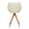 Rome Real Leather Wooden Stool Cream