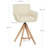 Rome Real Leather Wooden Stool Cream