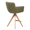 Rome Real Leather Wooden Stool Green