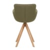 Rome Real Leather Wooden Stool Green