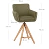 Rome Real Leather Wooden Stool Green