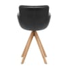 Rome Real Leather Wooden Stool Black