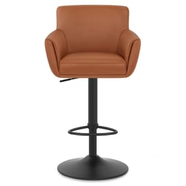 Rome Real Leather Gas Lift Stool Tan