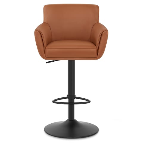 Rome Real Leather Gas Lift Stool Tan