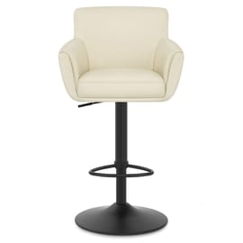 Rome Real Leather Gas Lift Stool Cream