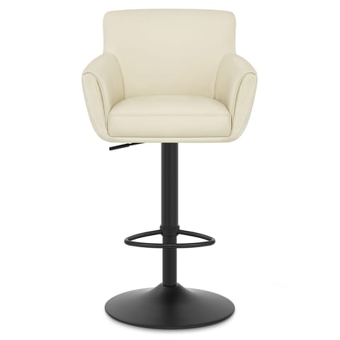Rome Real Leather Gas Lift Stool Cream