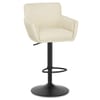 Rome Real Leather Gas Lift Stool Cream