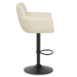 Rome Real Leather Gas Lift Stool Cream