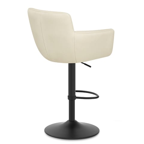Rome Real Leather Gas Lift Stool Cream