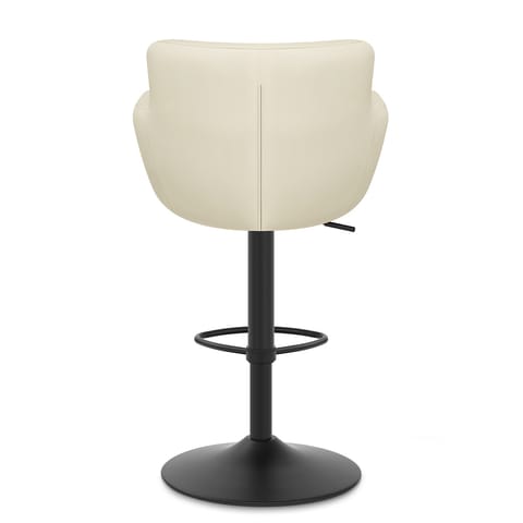 Rome Real Leather Gas Lift Stool Cream