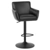 Rome Real Leather Gas Lift Stool Black