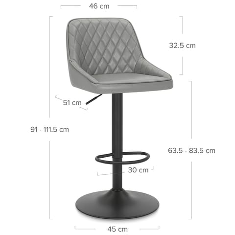 Melbourne Real Leather Stool Grey