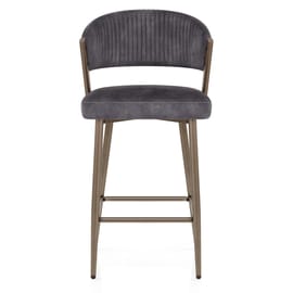 Lusso Bar Stool Charcoal Velvet