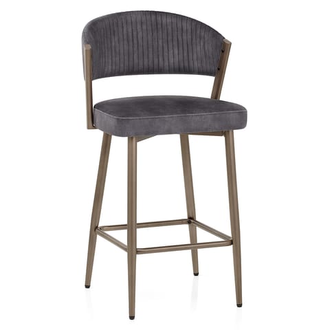 Lusso Bar Stool Black Velvet