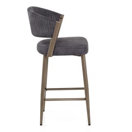 Lusso Bar Stool Charcoal Velvet