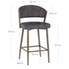 Lusso Bar Stool Black Velvet