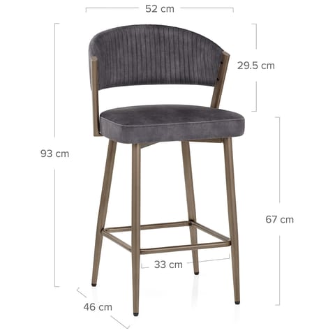 Lusso Bar Stool Black Velvet