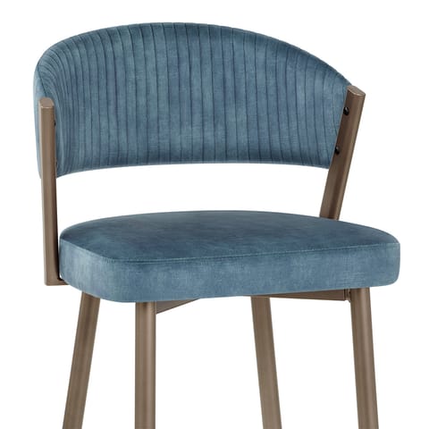 Lusso Bar Stool Blue Velvet