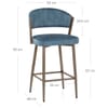 Lusso Bar Stool Blue Velvet