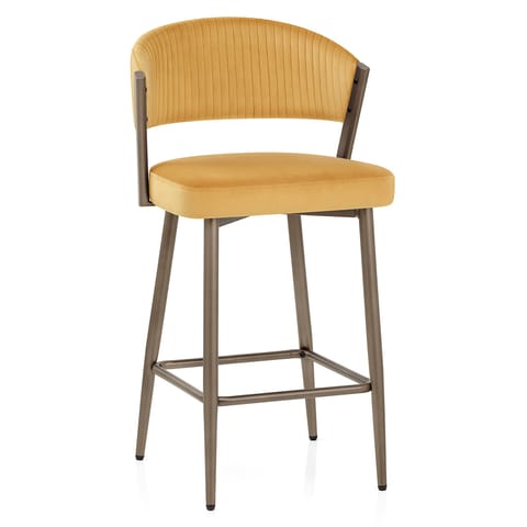 Lusso Bar Stool Gold Velvet