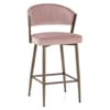 Lusso Bar Stool Pink Velvet