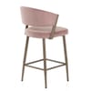 Lusso Bar Stool Pink Velvet