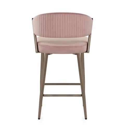 Lusso Bar Stool Pink Velvet