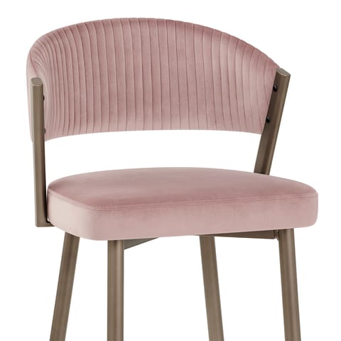 Lusso Bar Stool Pink Velvet