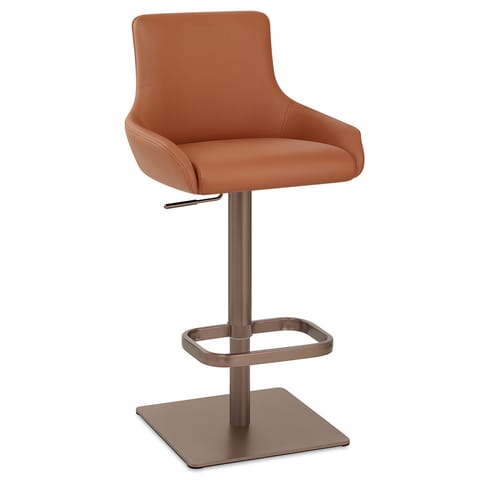 Olivia Bronze Bar Stool Tan