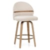 Odessa Oak Bar Stool Beige Fabric