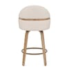 Odessa Oak Bar Stool Beige Fabric