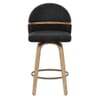 Odessa Oak Bar Stool Black Fabric