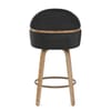Odessa Oak Bar Stool Black Fabric