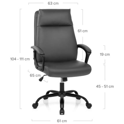 Turin Office Chair Grey Dimensions