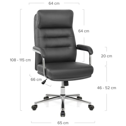 Lyon Office Chair Grey Dimensions
