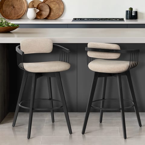 Electra Bar Stool Beige Fabric