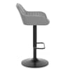 Sol Real Leather Bar Stool Grey
