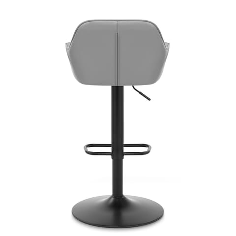 Sol Real Leather Bar Stool Grey