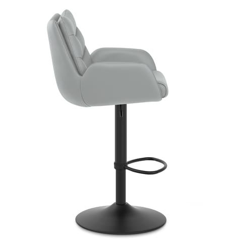 Madrid Real Leather Gas Lift Stool Grey