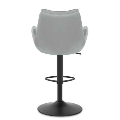 Madrid Real Leather Gas Lift Stool Grey