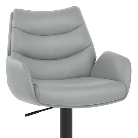 Madrid Real Leather Gas Lift Stool Grey