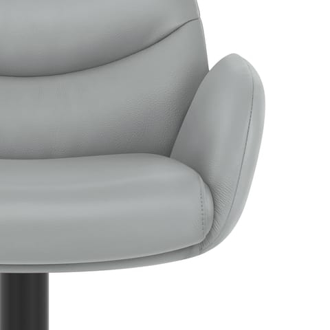 Madrid Real Leather Gas Lift Stool Grey