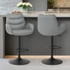 Madrid Real Leather Gas Lift Stool Grey