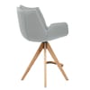 Madrid Real Leather Wooden Stool Grey