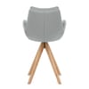 Madrid Real Leather Wooden Stool Grey