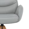 Madrid Real Leather Wooden Stool Grey